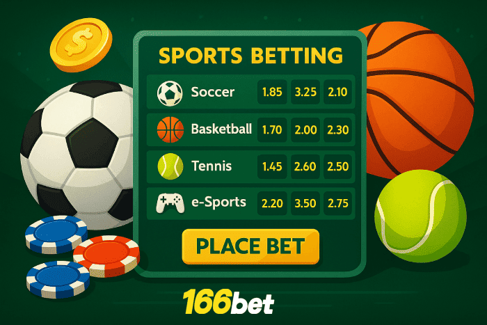 Aposte em apostas esportivas no cassino online 166BET